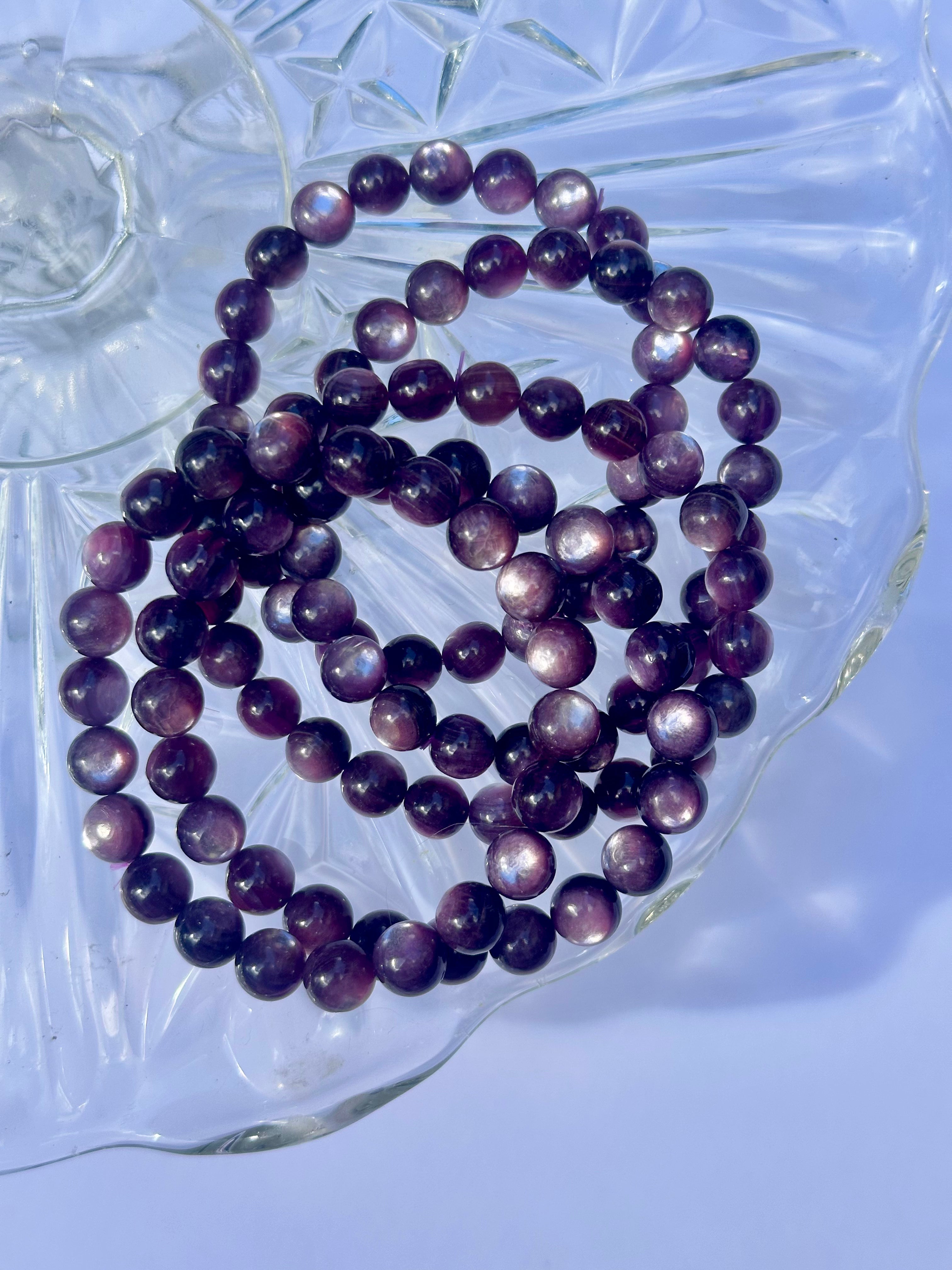 Gem Lepidolite Beaded Bracelets