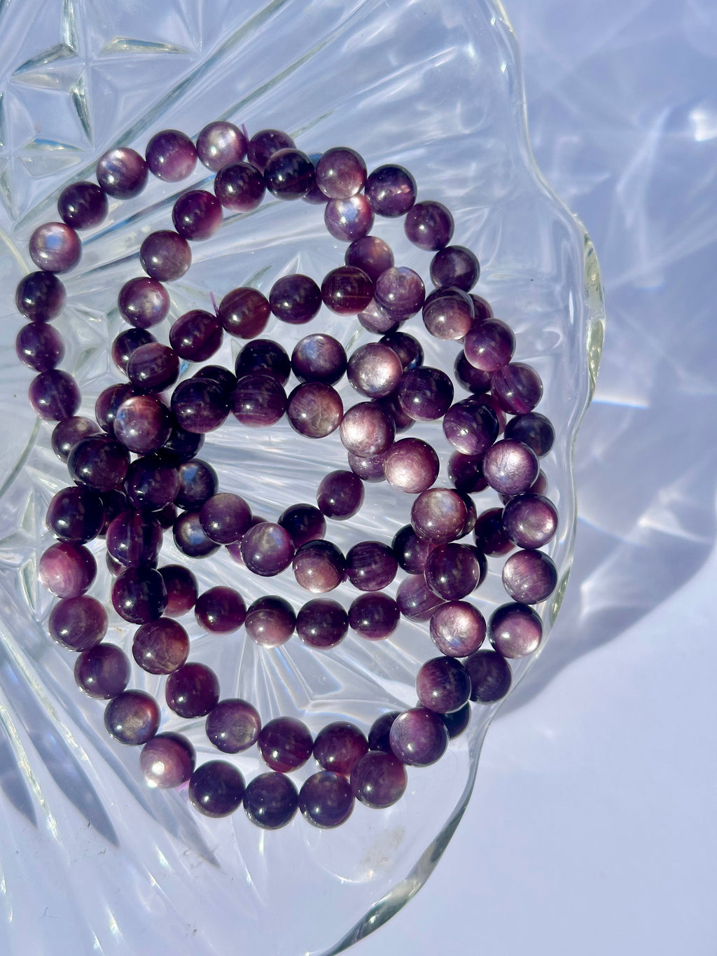 Gem Lepidolite Beaded Bracelets