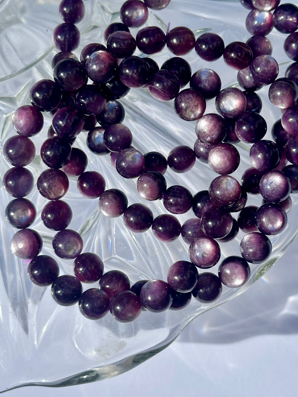 Gem Lepidolite Beaded Bracelets