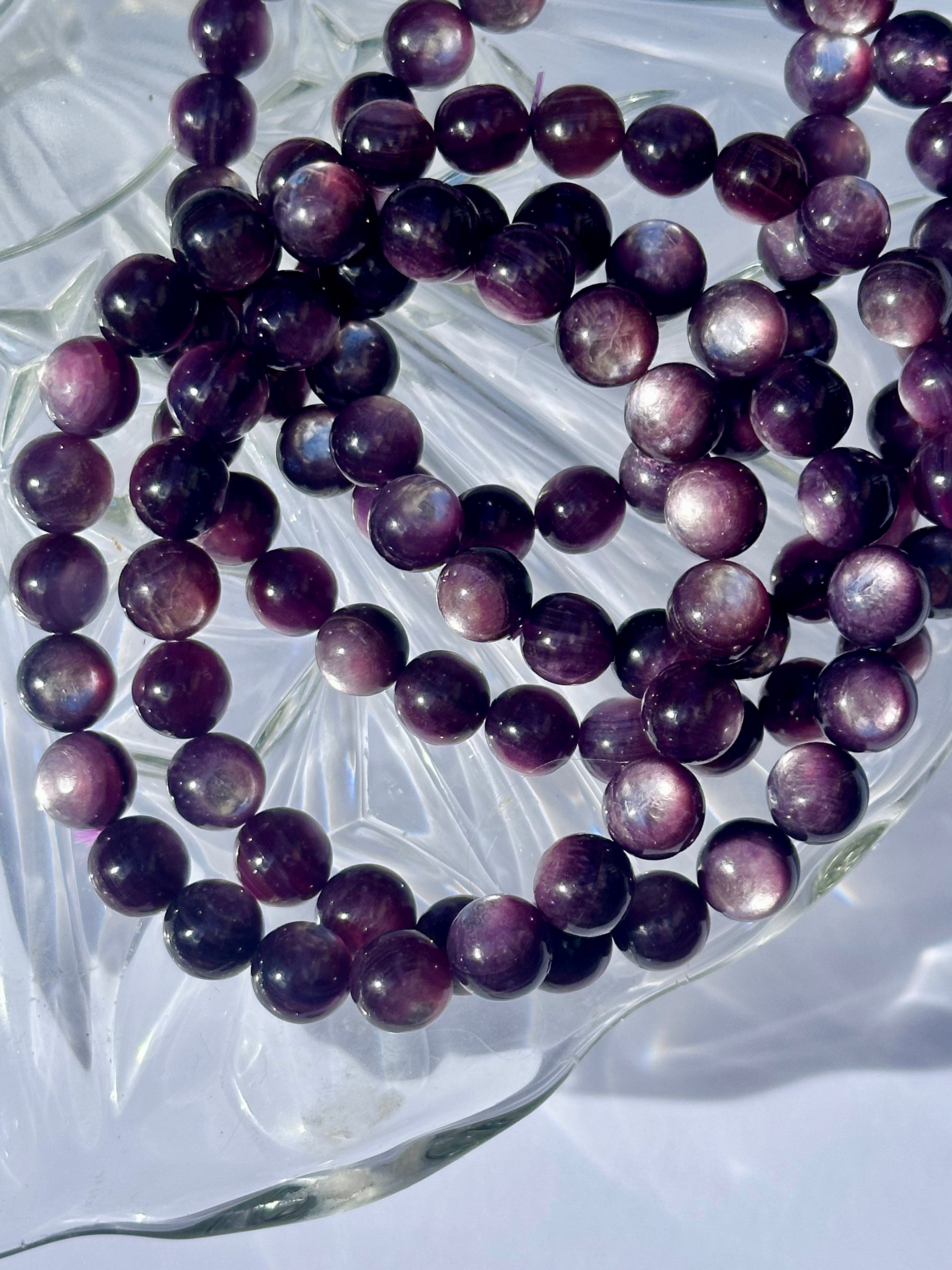 Gem Lepidolite Beaded Bracelets
