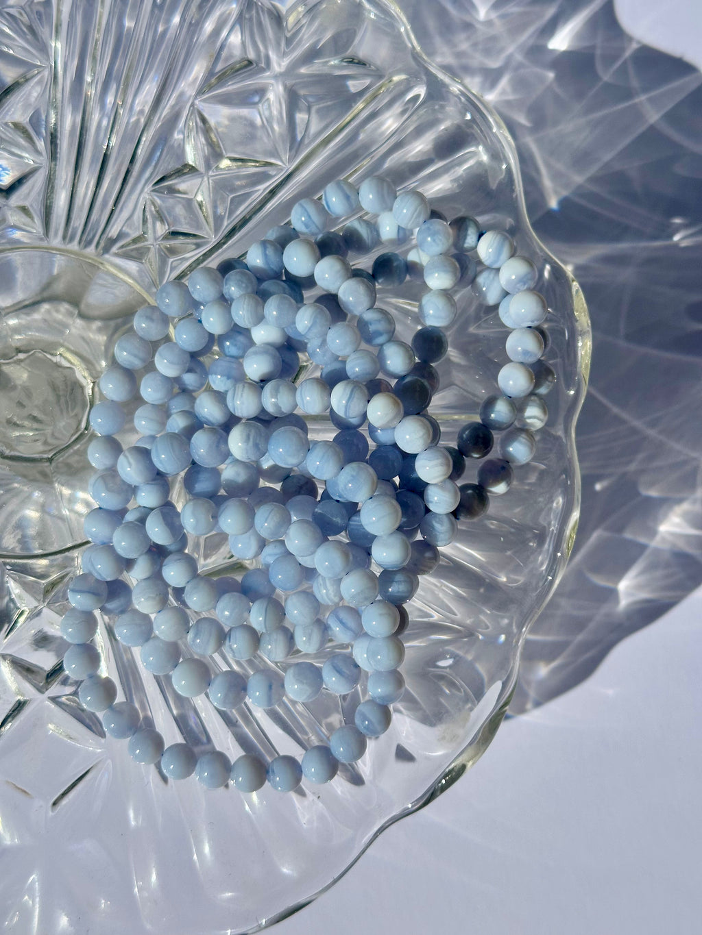 Blue Lace Agate Beaded Bracelet