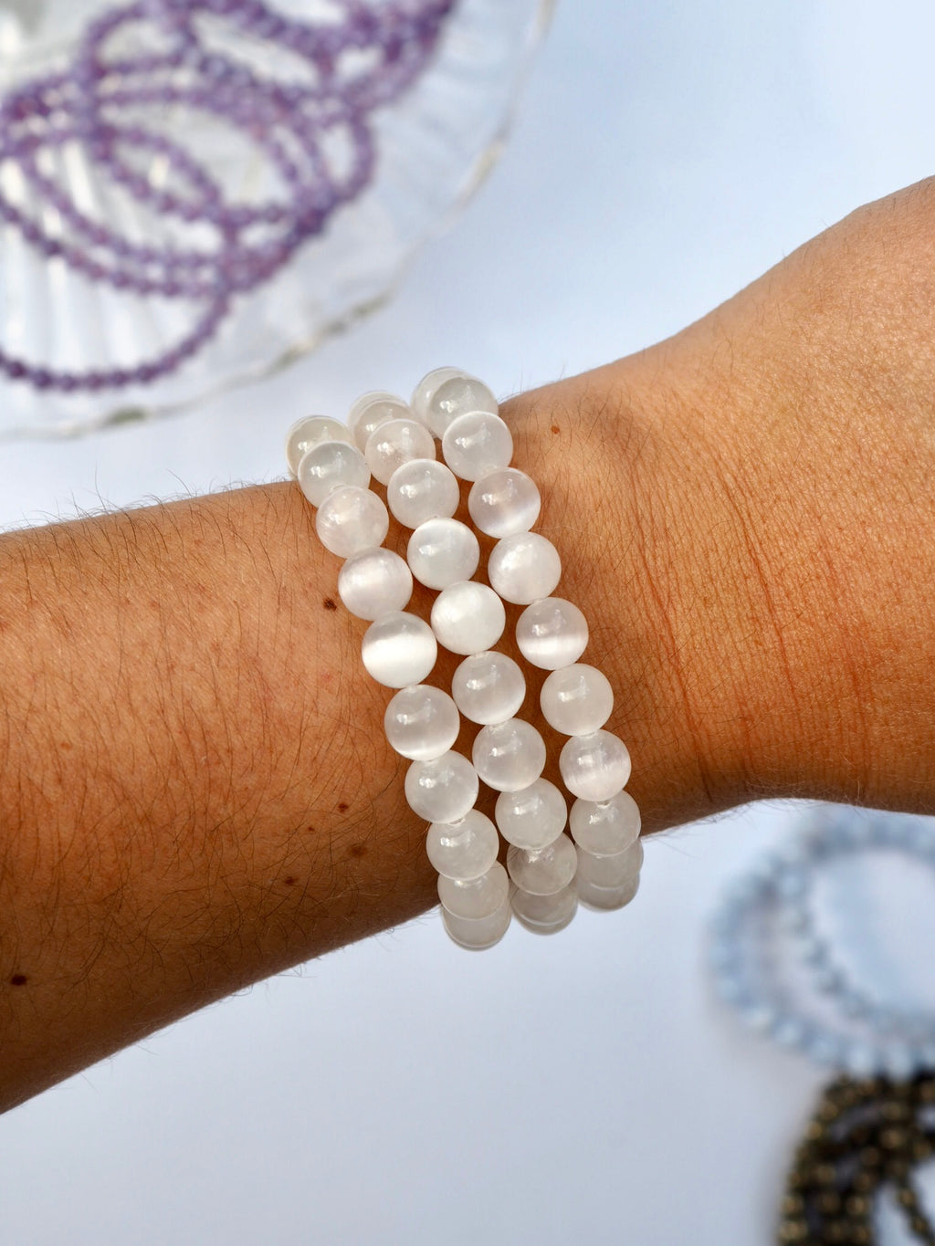Satin Spar Beaded Bracelets