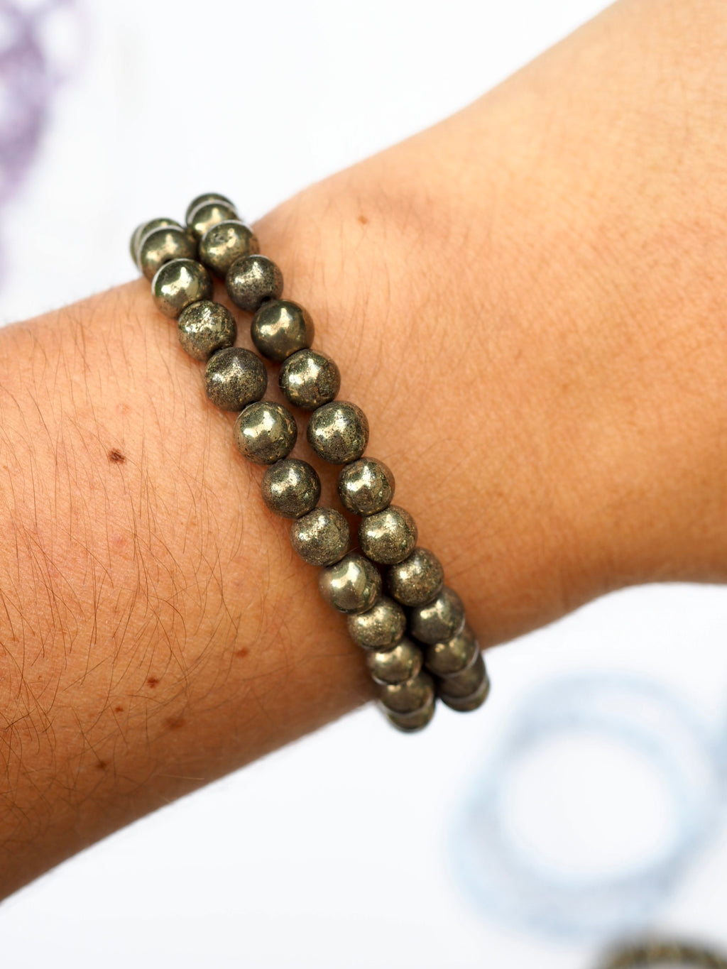 Pyrite Beaded Bracelet