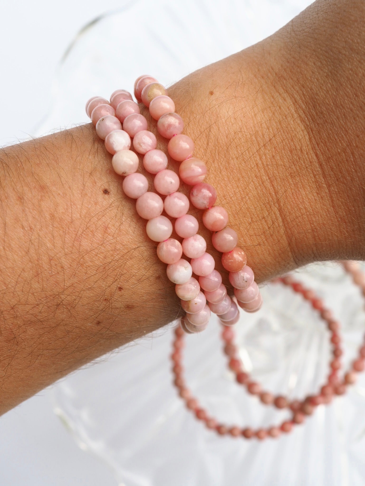 Pink Opal Beaded Bracelet