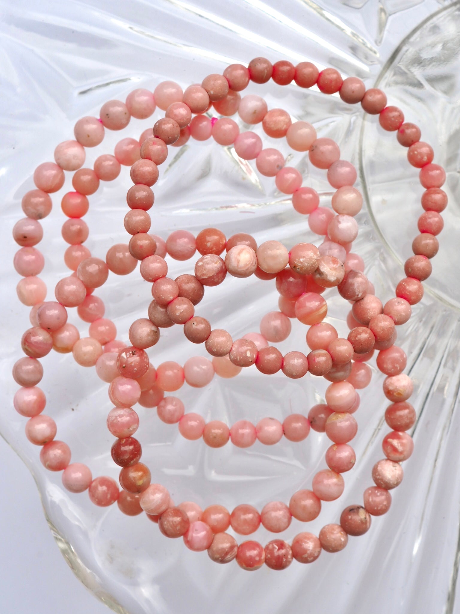 Pink Opal Beaded Bracelet