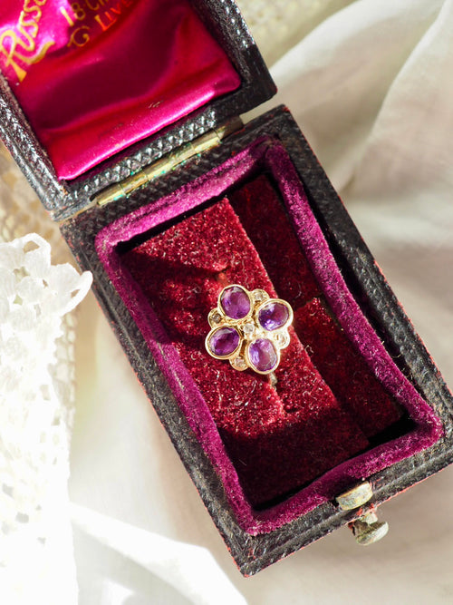 9ct Gold Amethyst & Diamond Ring