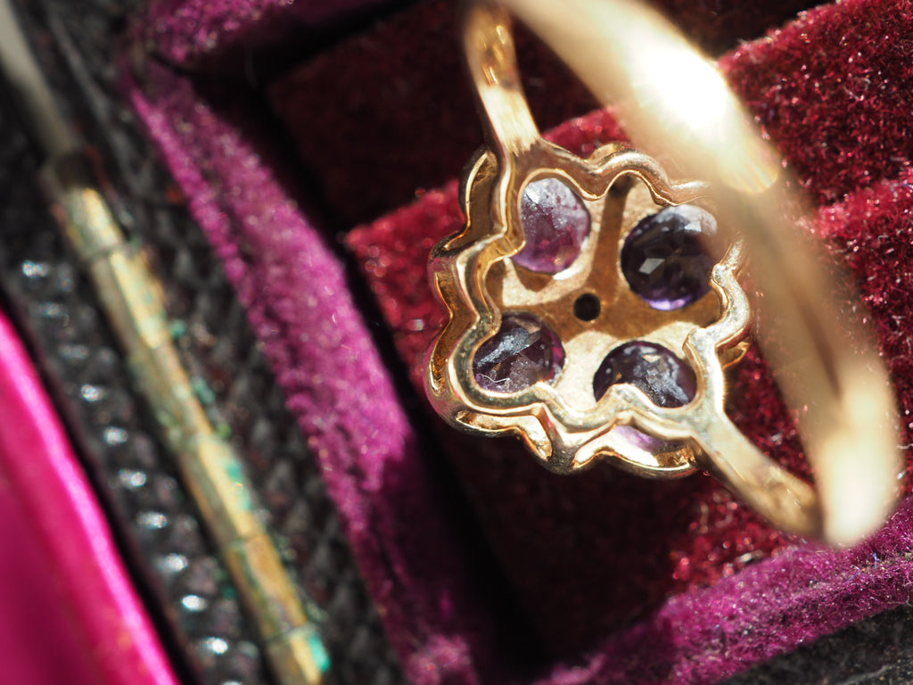 9ct Gold Amethyst & Diamond Ring