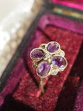 9ct Gold Amethyst & Diamond Ring