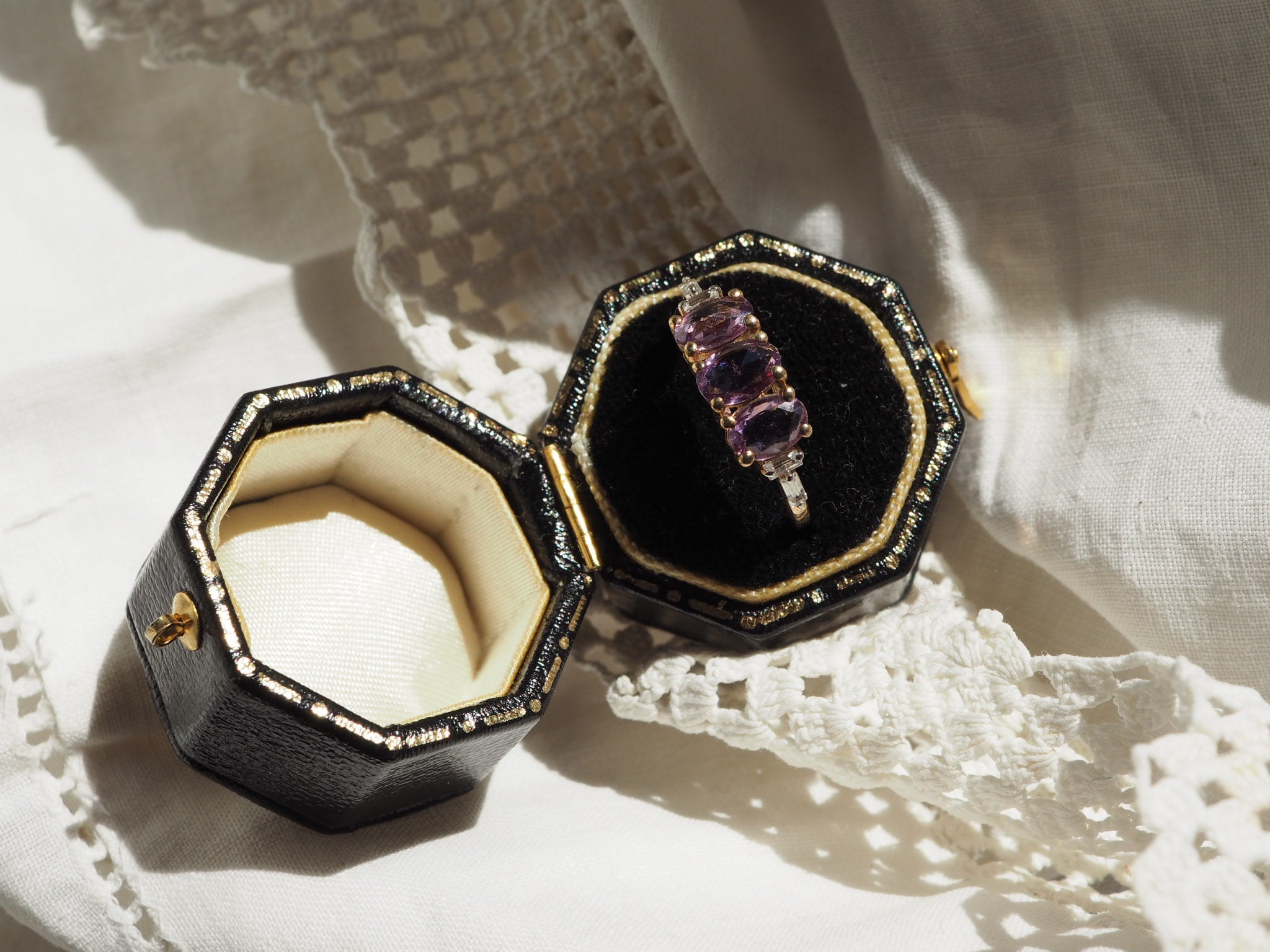 9ct Gold Pink Sapphire & Topaz Ring