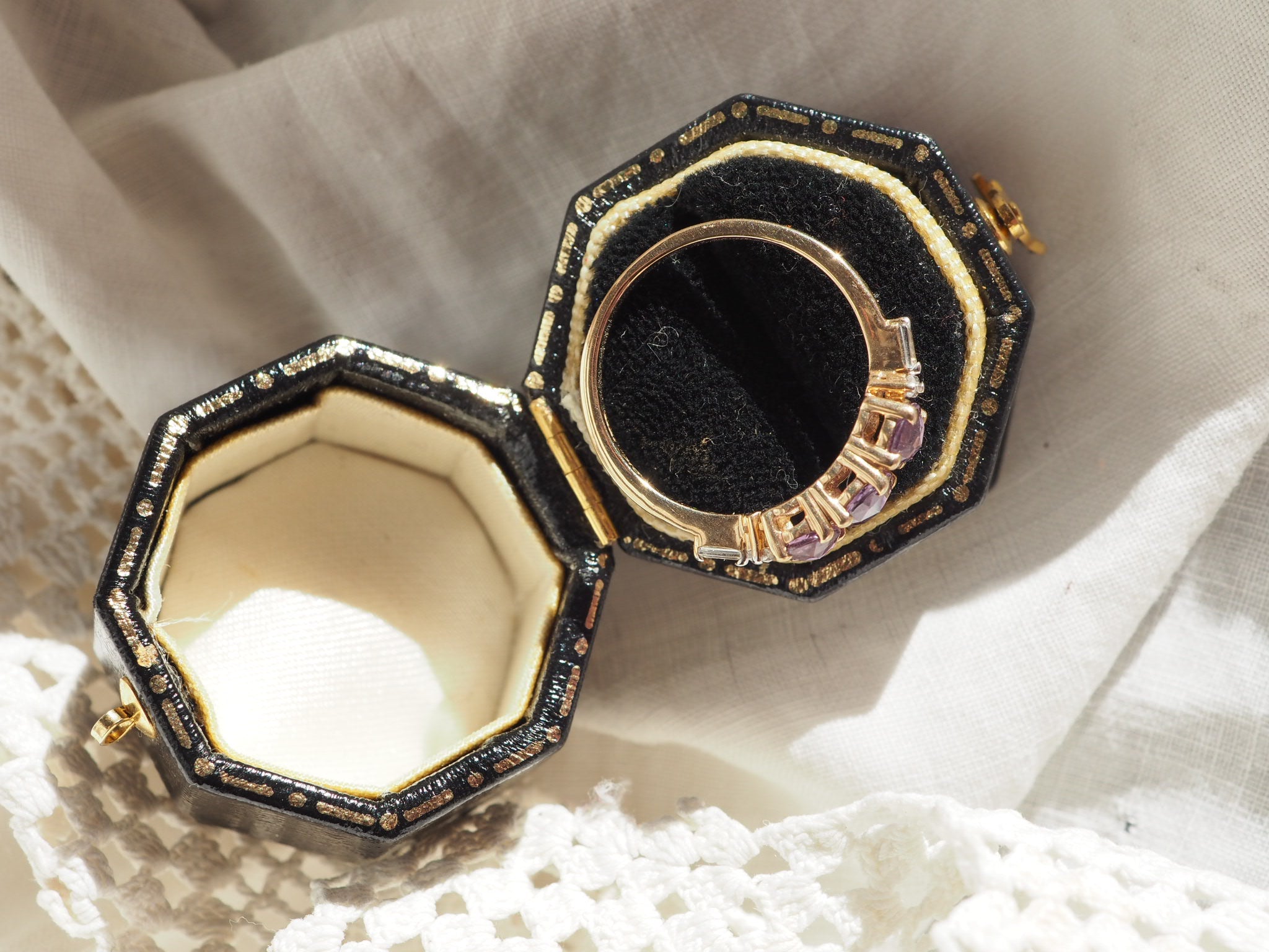 9ct Gold Pink Sapphire & Topaz Ring
