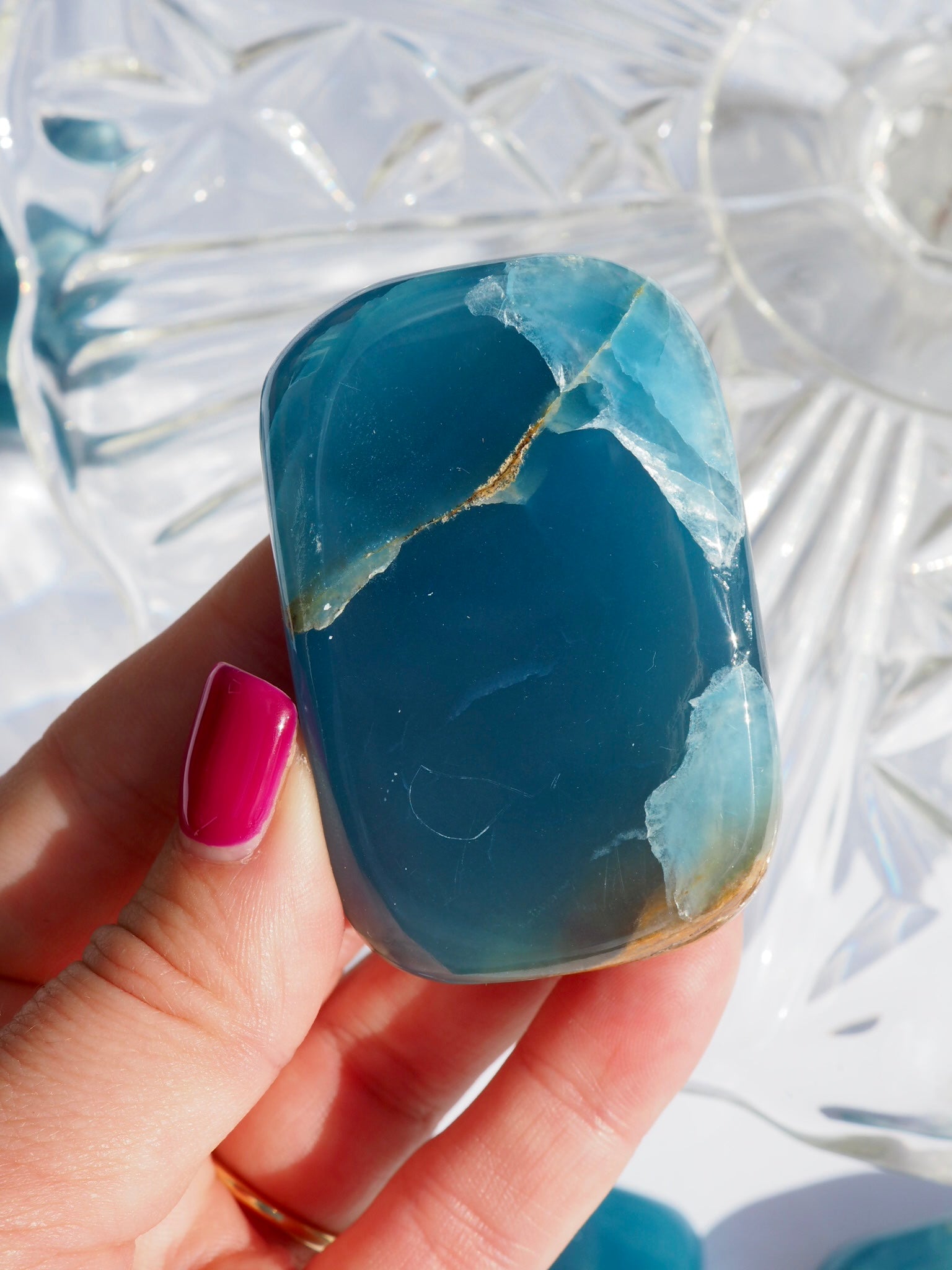 Argentinian Blue Calcite Pillow - E