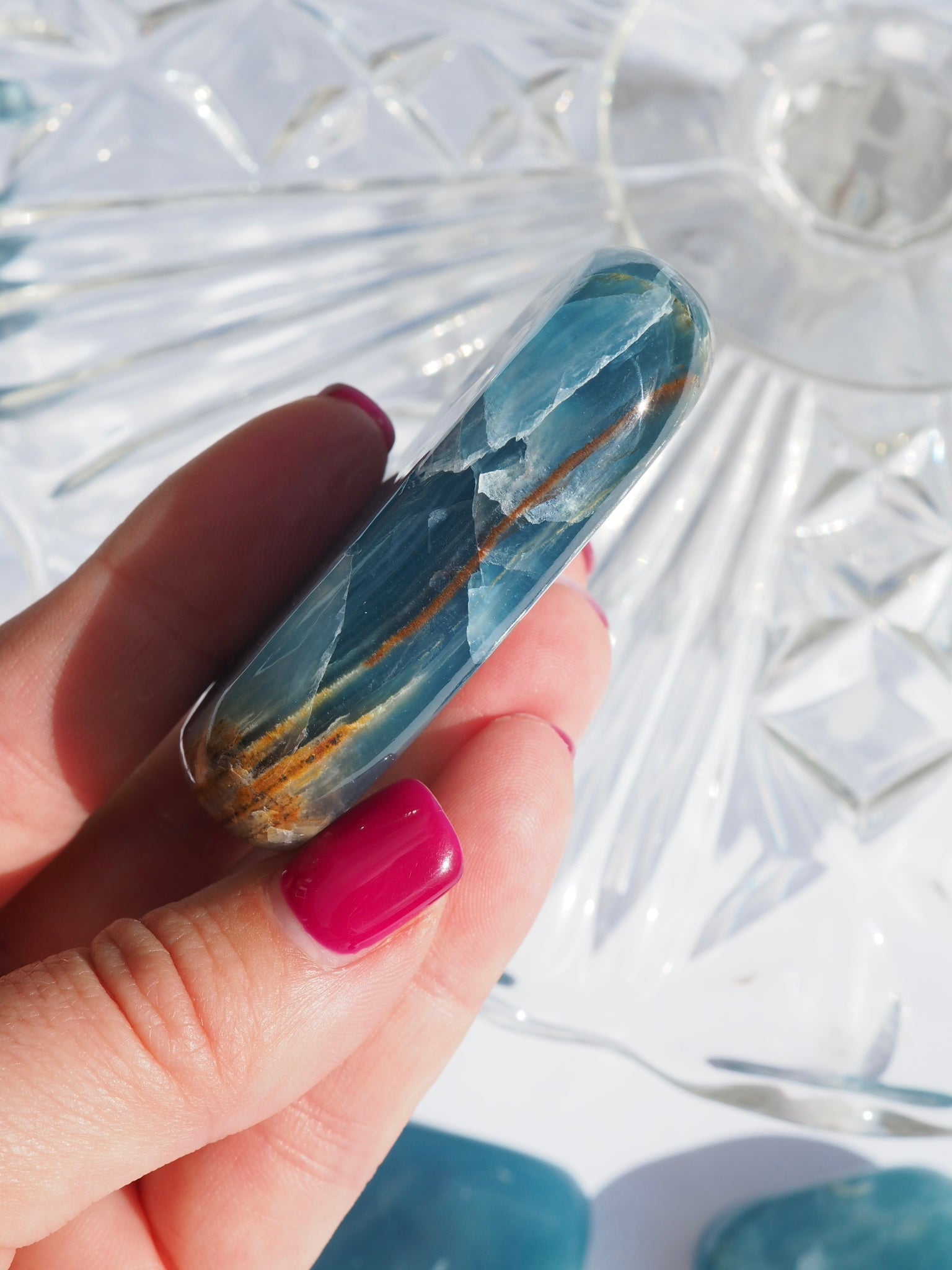 Argentinian Blue Calcite Pillow - E