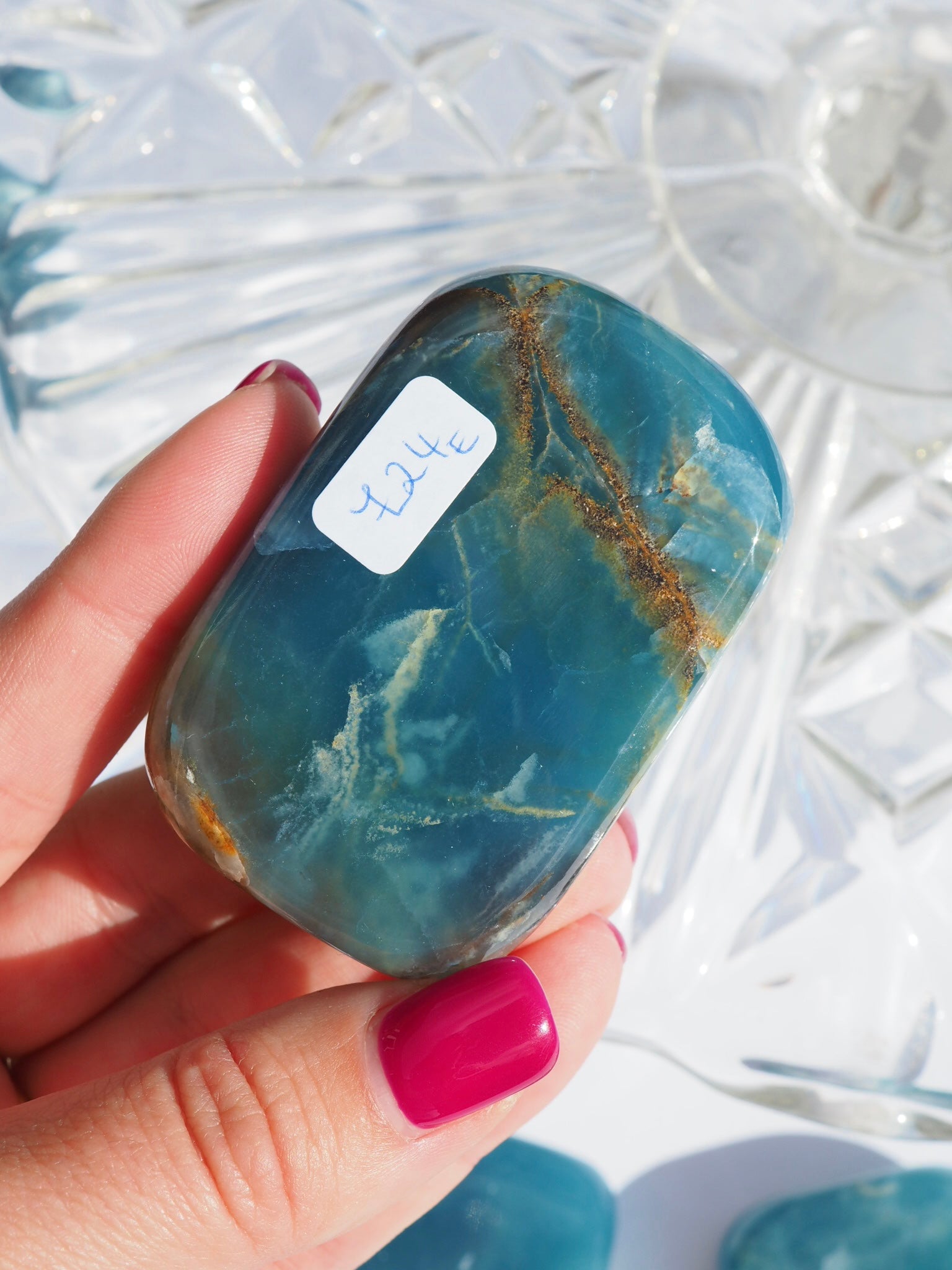 Argentinian Blue Calcite Pillow - E