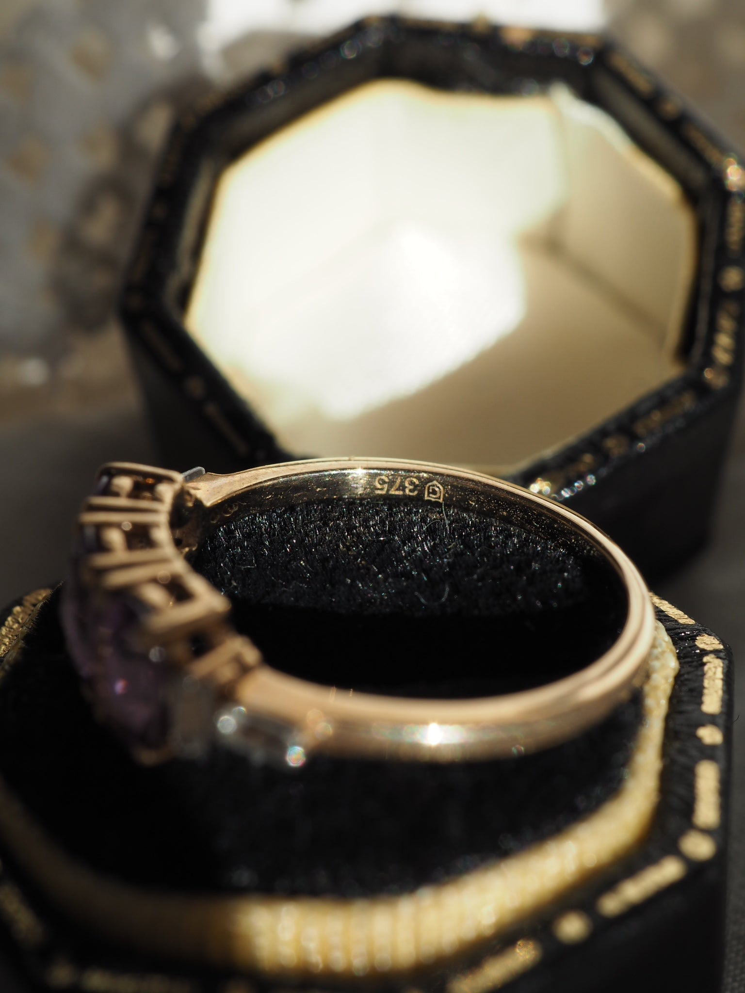 9ct Gold Pink Sapphire & Topaz Ring