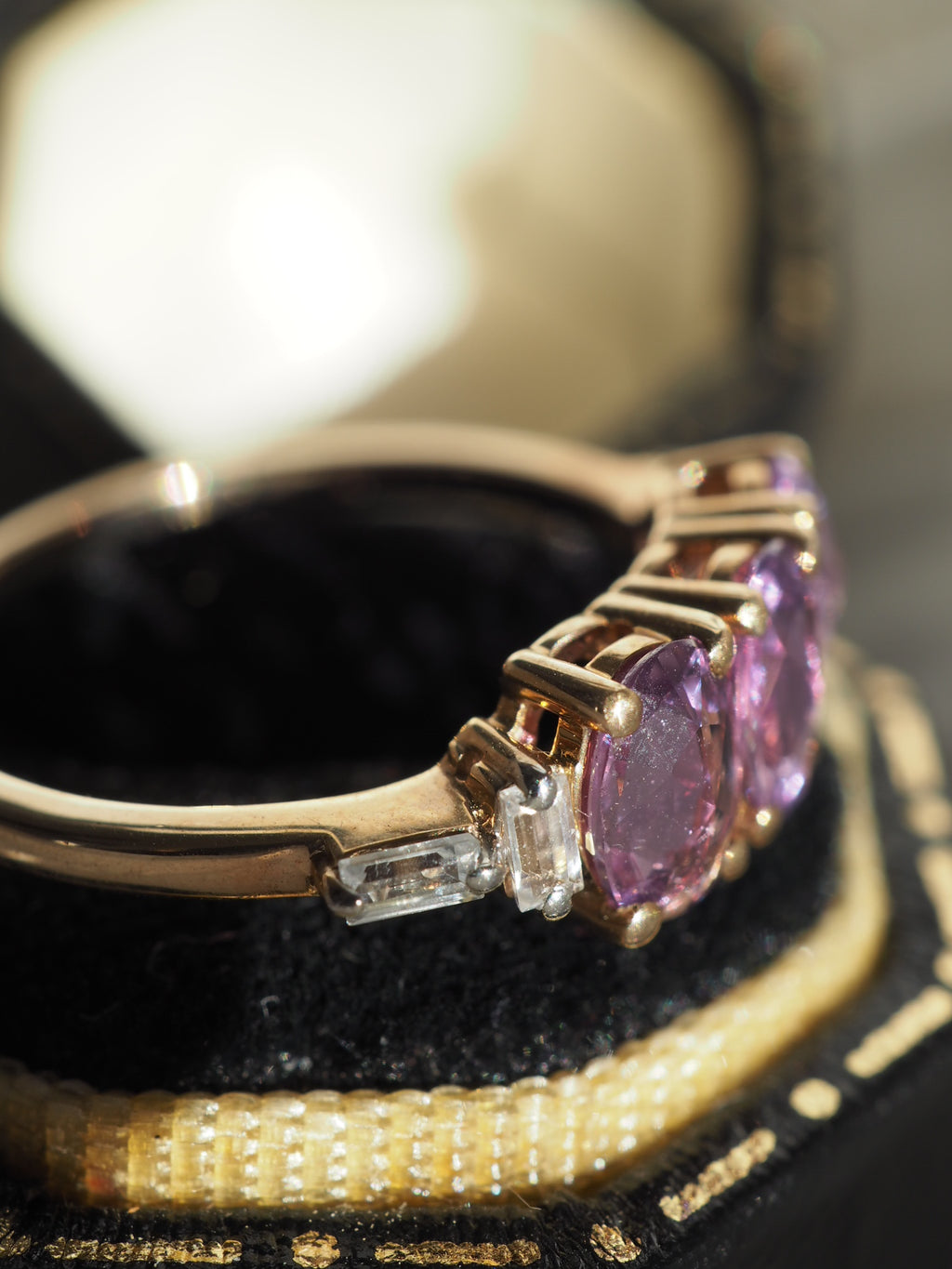 9ct Gold Pink Sapphire & Topaz Ring