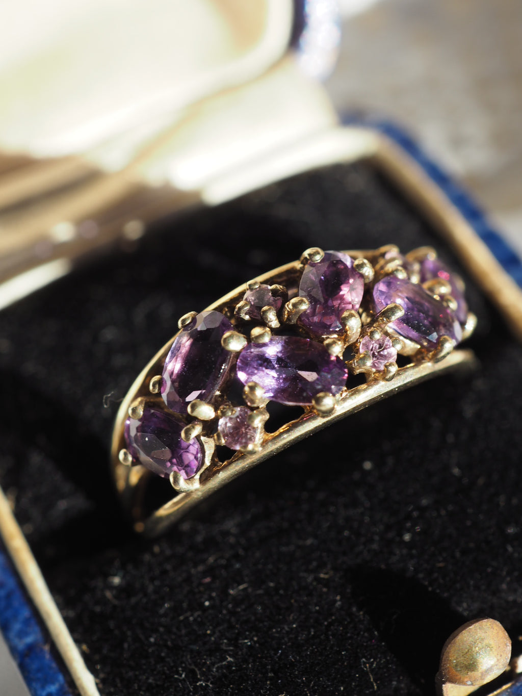 9ct Gold Amethyst & Pink Sapphire Ring