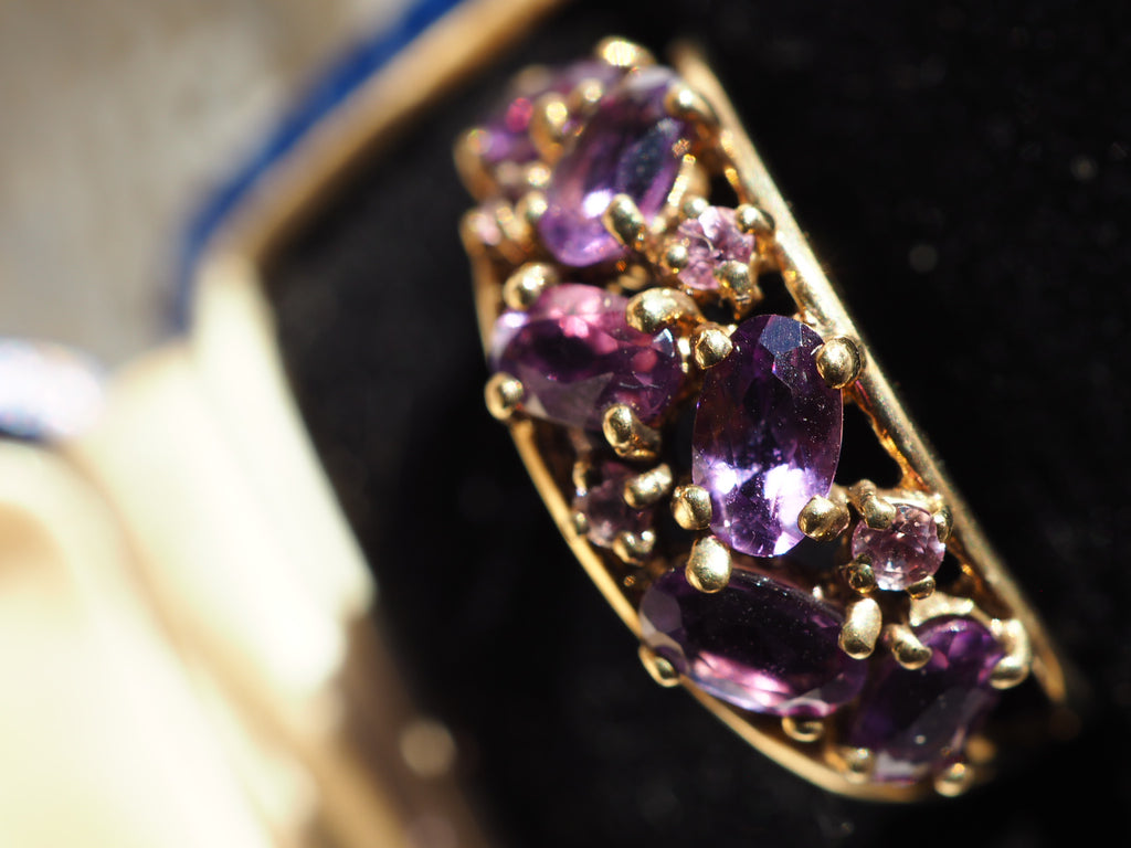 9ct Gold Amethyst & Pink Sapphire Ring