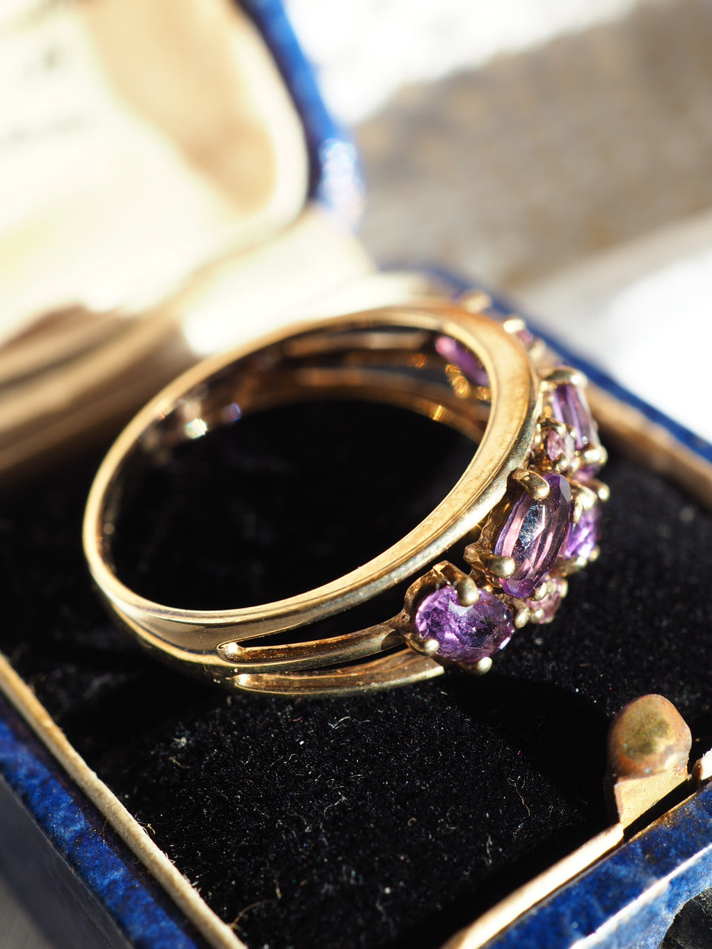 9ct Gold Amethyst & Pink Sapphire Ring