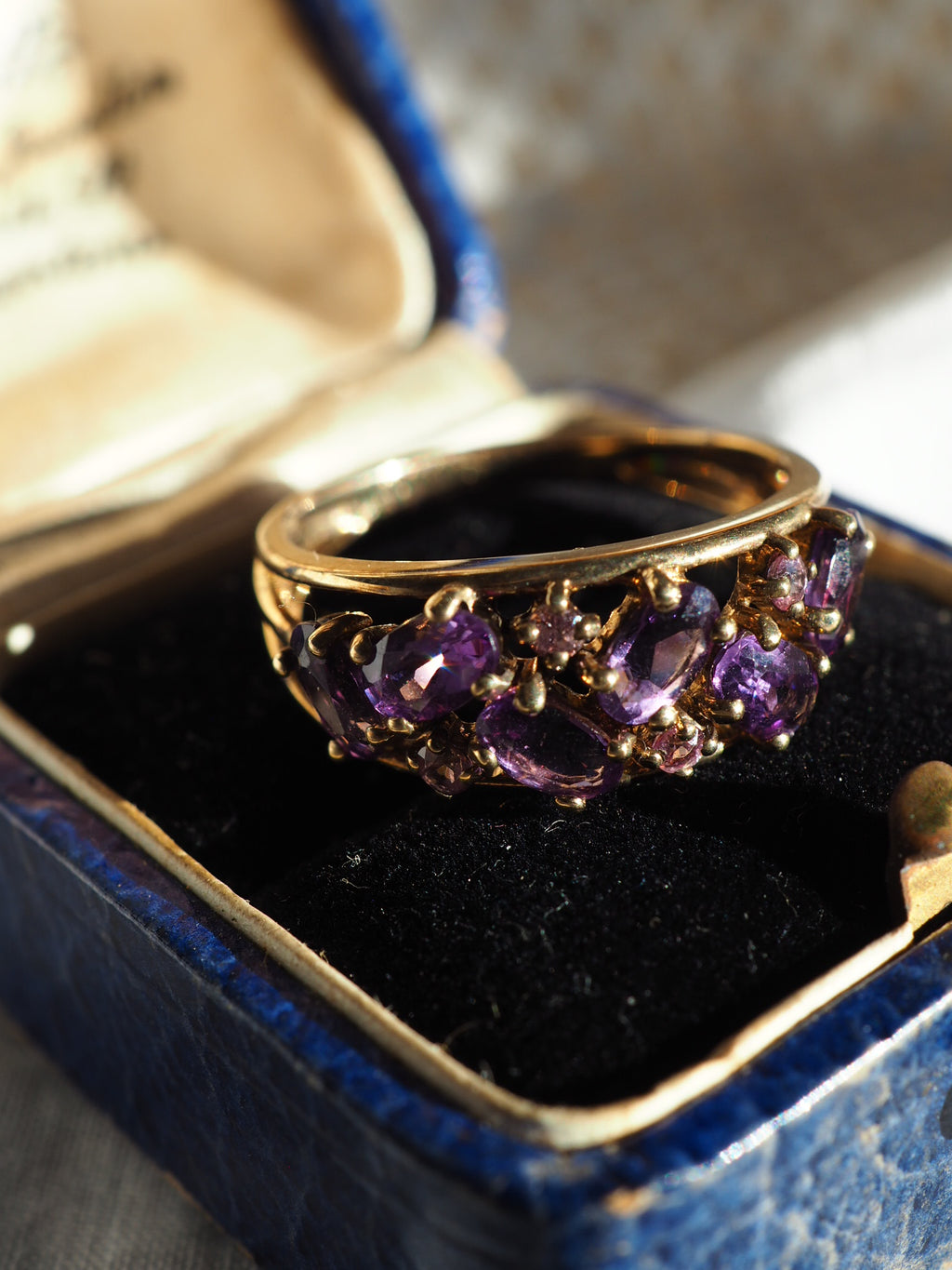 9ct Gold Amethyst & Pink Sapphire Ring