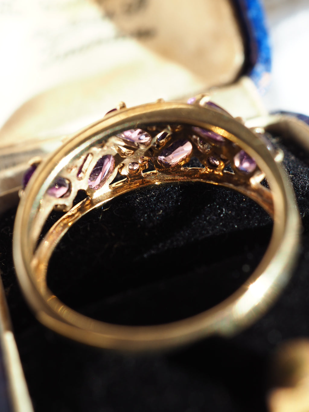 9ct Gold Amethyst & Pink Sapphire Ring