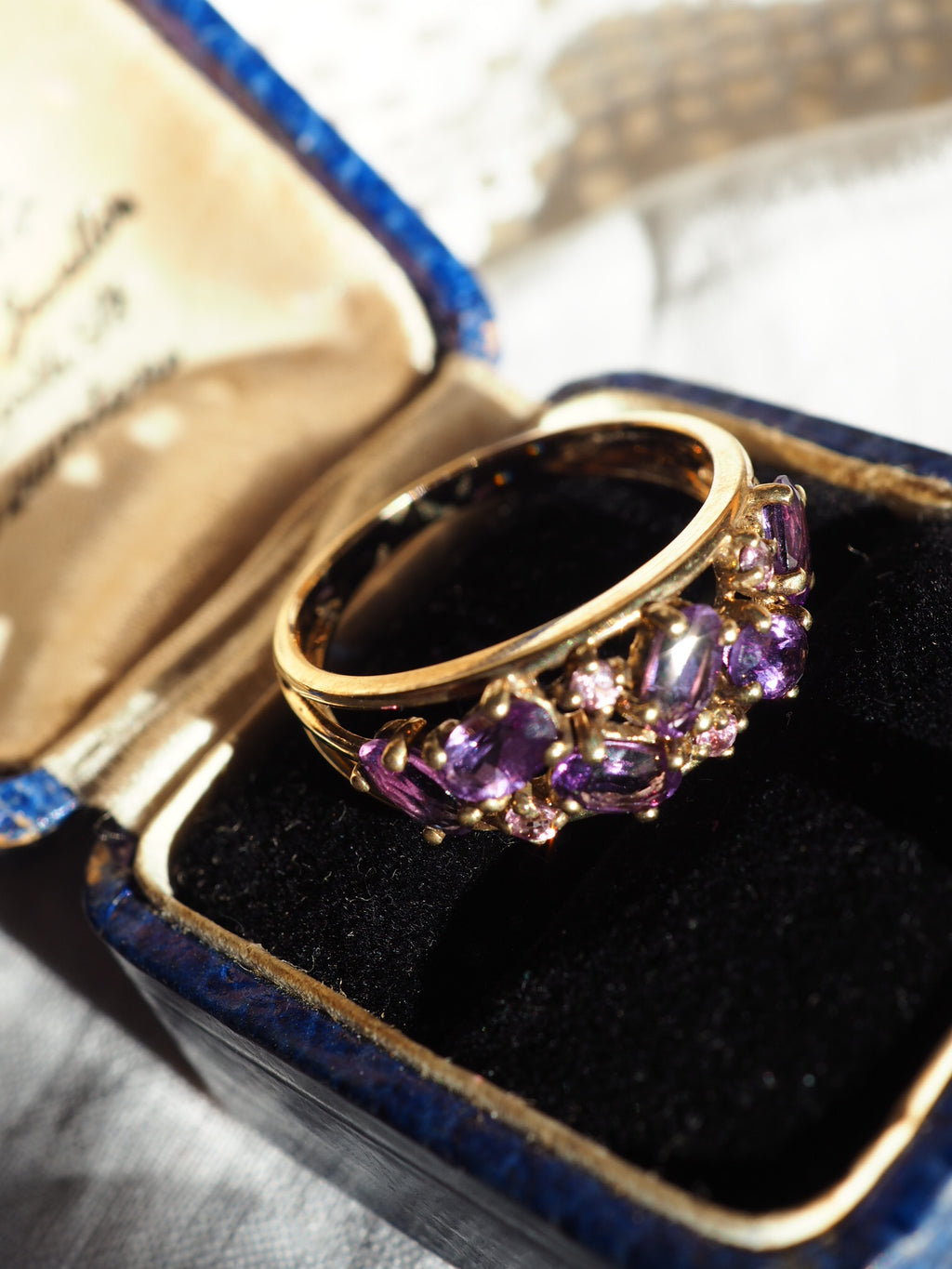 9ct Gold Amethyst & Pink Sapphire Ring