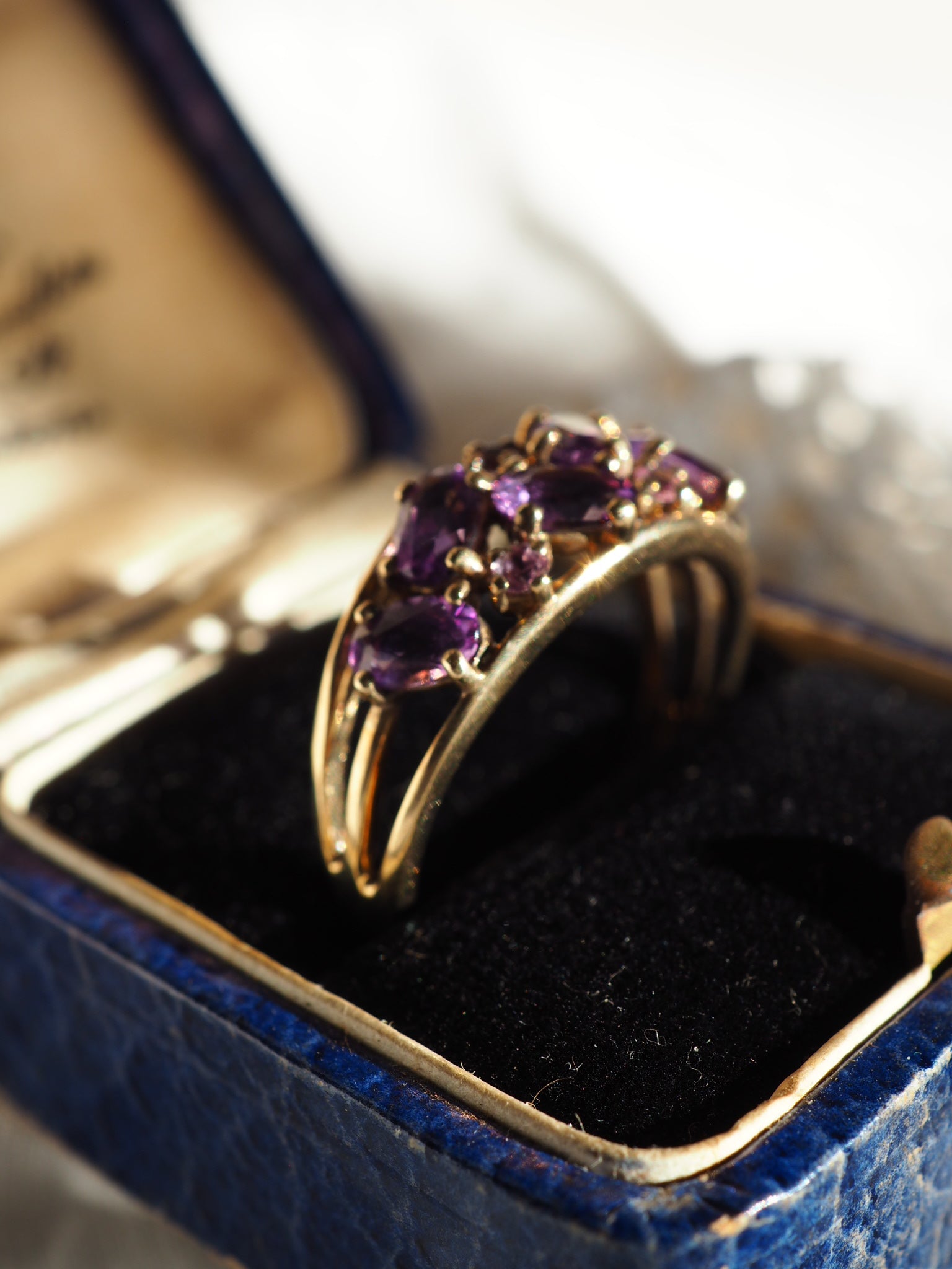 9ct Gold Amethyst & Pink Sapphire Ring