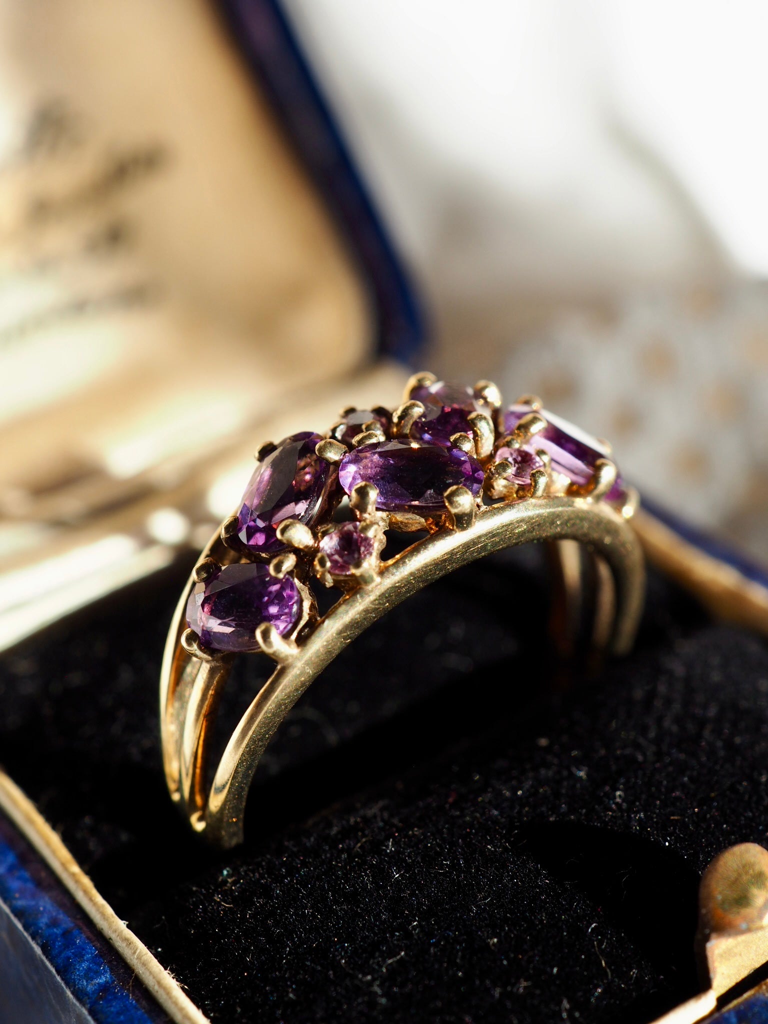 9ct Gold Amethyst & Pink Sapphire Ring