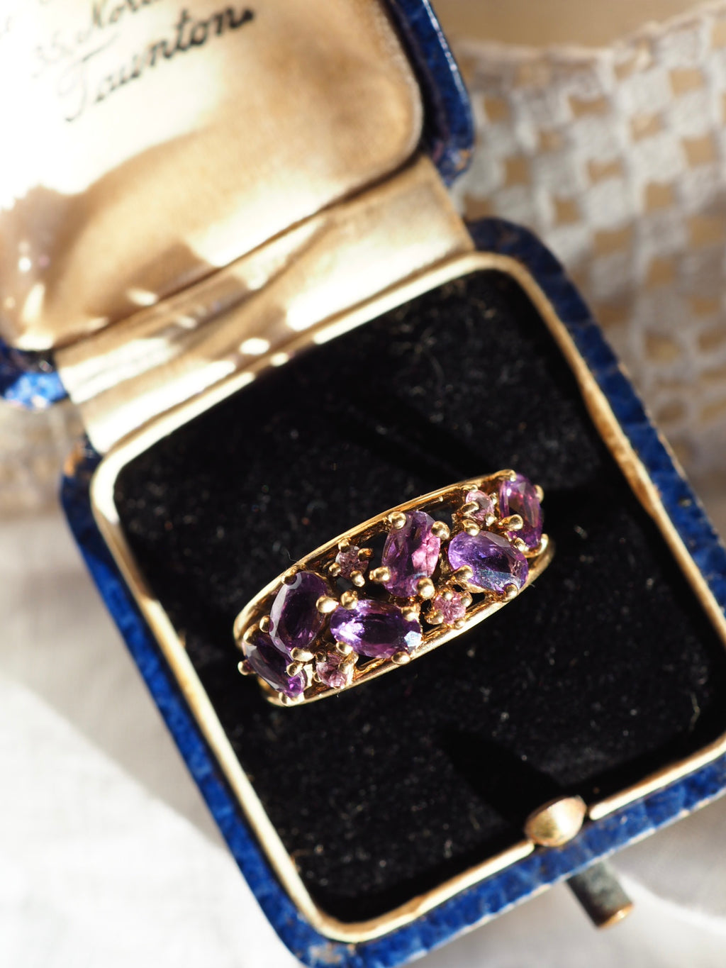 9ct Gold Amethyst & Pink Sapphire Ring