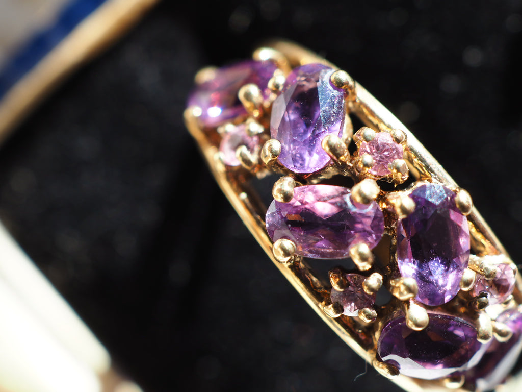 9ct Gold Amethyst & Pink Sapphire Ring