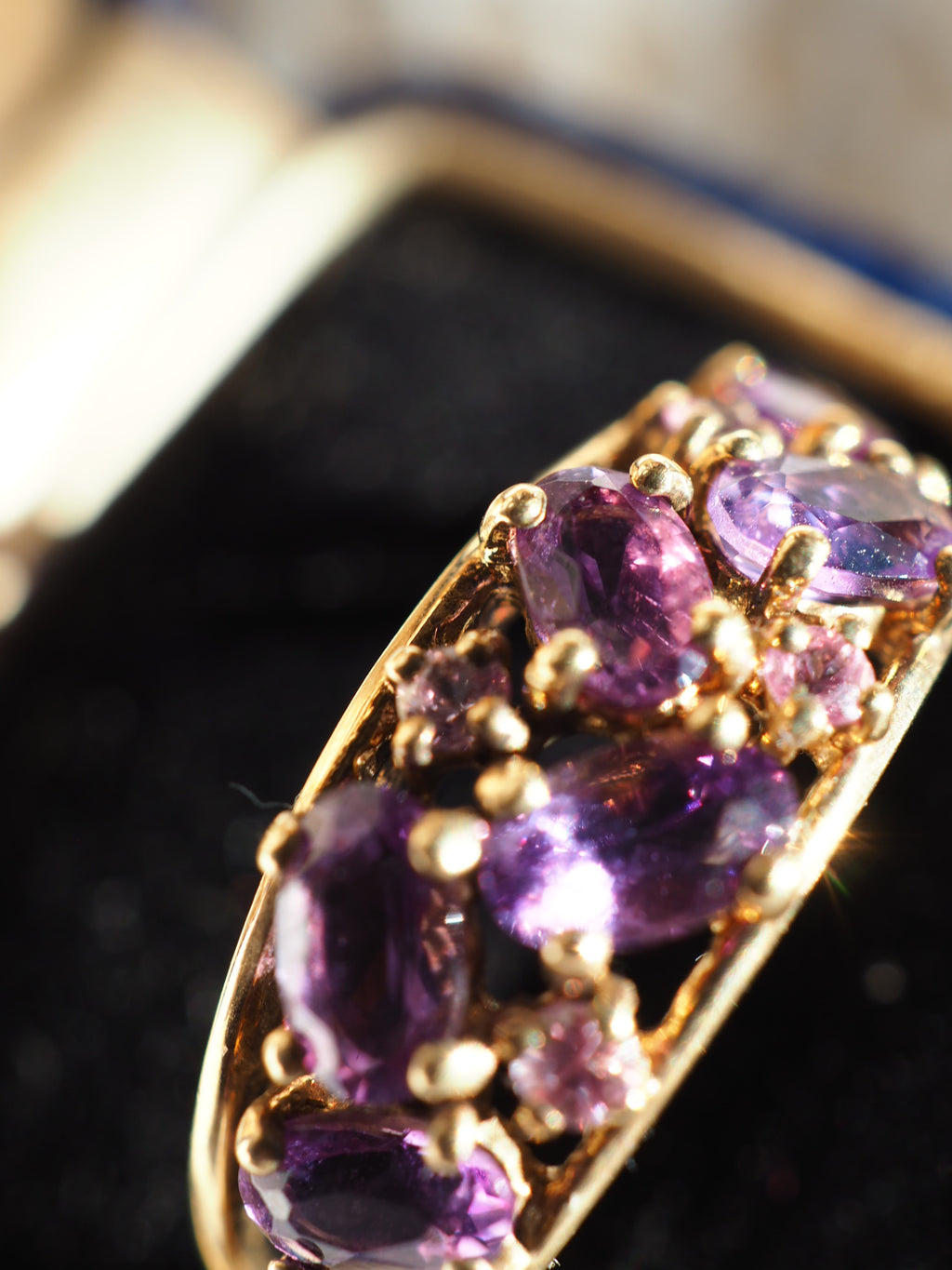 9ct Gold Amethyst & Pink Sapphire Ring