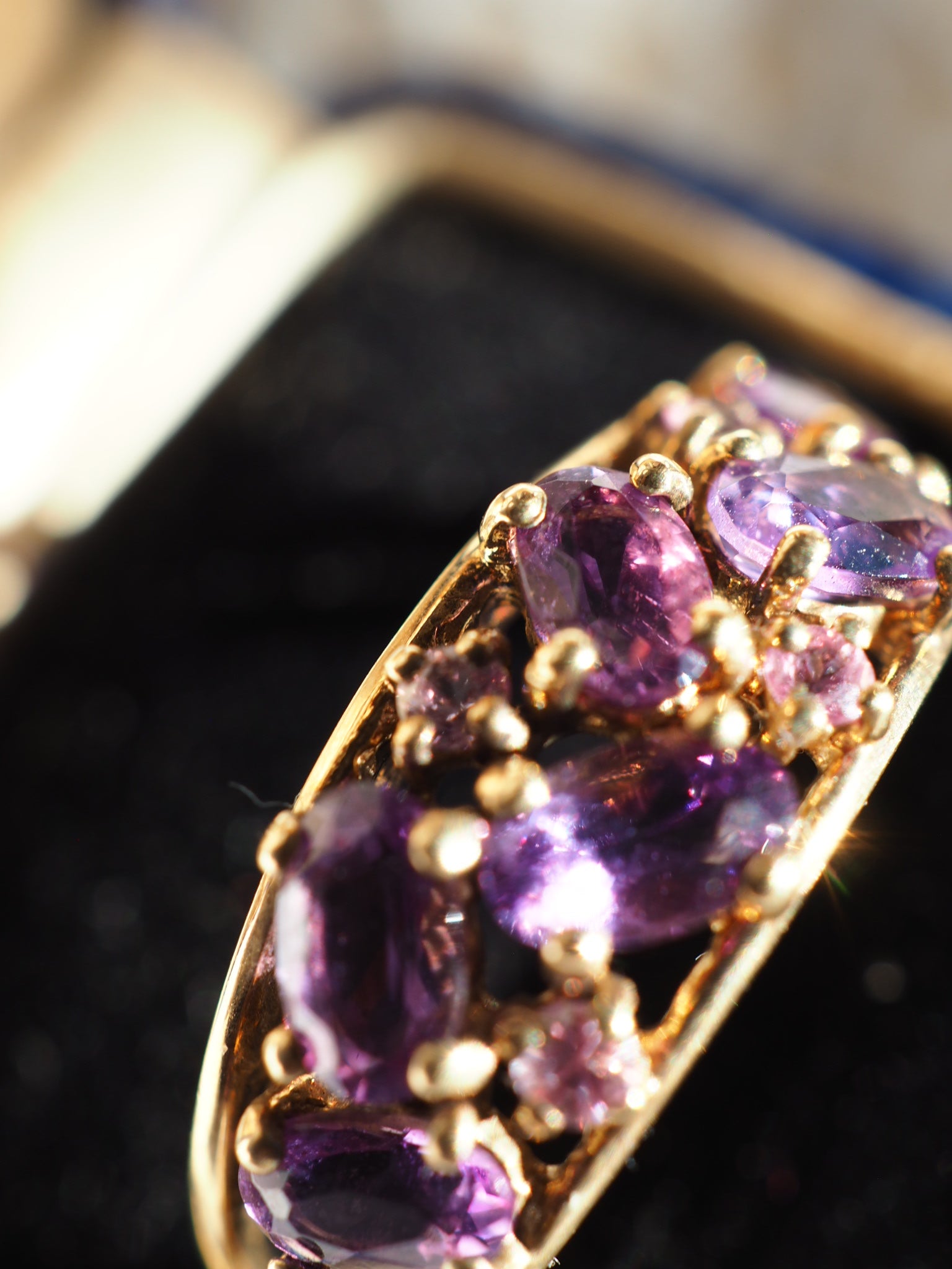 9ct Gold Amethyst & Pink Sapphire Ring