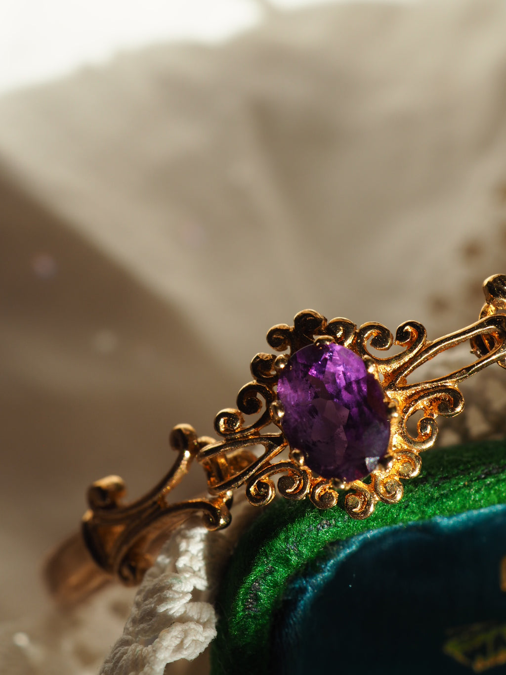 9ct Gold Amethyst Set Bangle